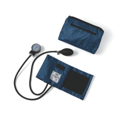 Picture of Medline Compli-Mates Handheld Aneroid Sphygmomanometer, Adult, Navy Blue