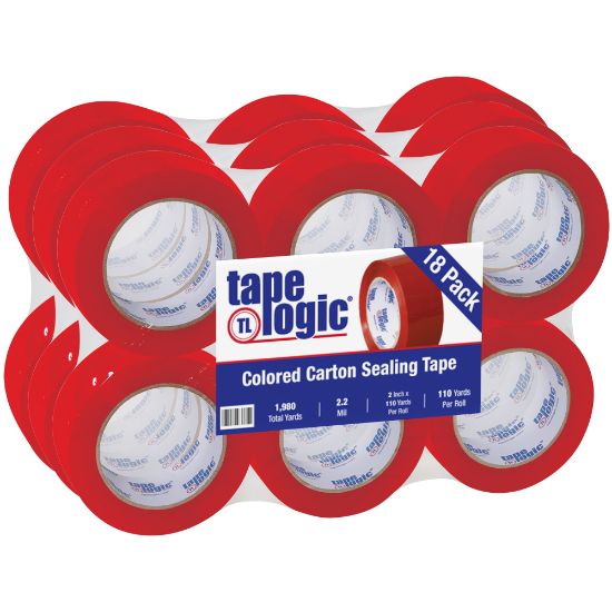 Picture of Tape Logic Carton-Sealing Tape, 3in Core, 2in x 110 Yd, Red, Pack Of 18