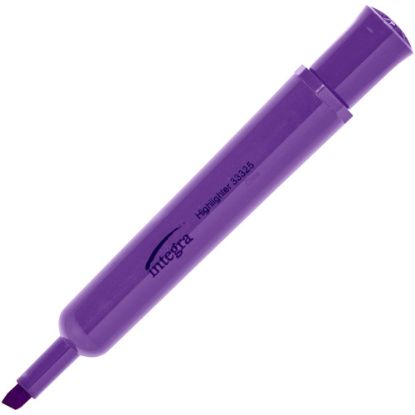 Picture of Integra Chisel Desk Liquid Highlighters - Chisel Marker Point Style - Purple - 1 Dozen