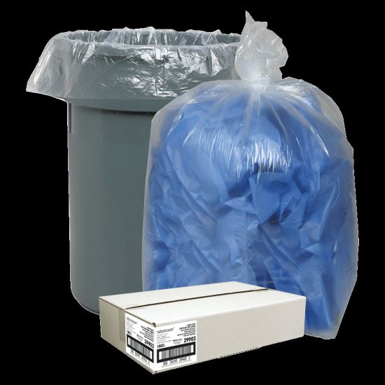 Picture of Nature Saver Trash Bags, 55 Gallon, 30% Recycled, Box Of 100