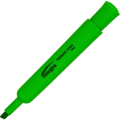 Picture of Integra Chisel Desk Liquid Highlighters - Chisel Marker Point Style - Green - 1 Dozen