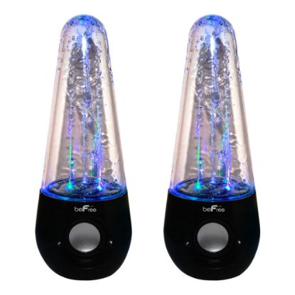 Picture of BeFree Sound LED Dancing Water Bluetooth Multimedia Speakers, 3inH x 6inW x 8-1/2in, Black, 995102278M