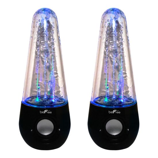 Picture of BeFree Sound LED Dancing Water Bluetooth Multimedia Speakers, 3inH x 6inW x 8-1/2in, Black, 995102278M