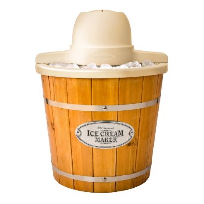 Picture of Nostalgia Electrics WICM4L Electric Wood Bucket Ice Cream Maker, Brown