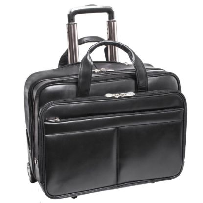 Picture of McKleinUSA Bowery L Series Leather Wheeled Laptop Briefcase With 15.6in Laptop Pocket, Black