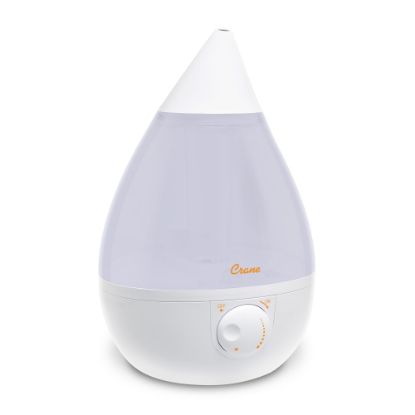 Picture of Crane Drop Ultrasonic Cool Mist Humidifier, 1 Gallon, 8-5/8inH x 8-5/8inW x 13-3/8inD, White