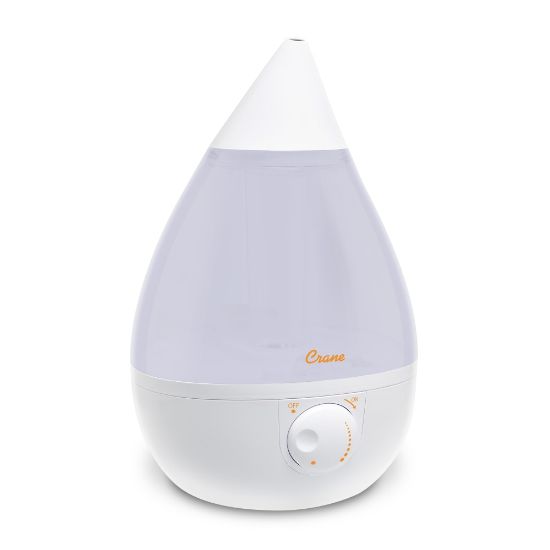 Picture of Crane Drop Ultrasonic Cool Mist Humidifier, 1 Gallon, 8-5/8inH x 8-5/8inW x 13-3/8inD, White