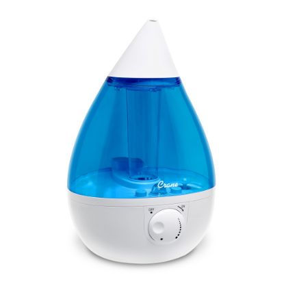 Picture of Crane Drop Ultrasonic Cool Mist Humidifier, 1 Gallon, 8-5/8inH x 8-5/8inW x 13-3/8inD, Blue/White