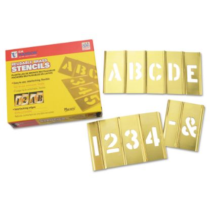 Picture of Brass Stencil Letter & Number Sets, Brass, 4 in