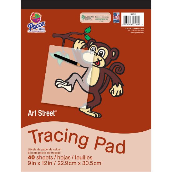 Picture of Pacon Art Street Drawing Paper Pad, 9in x 12in, White, 40 Sheets