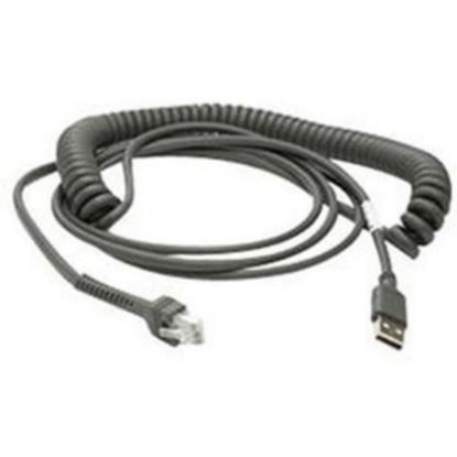 Picture of Zebra Cable - USB: Series A Connector, 9ft. (2.8m) Coiled - 9 ft USB Data Transfer Cable - First End: 1 x 4-pin USB Type A - 1