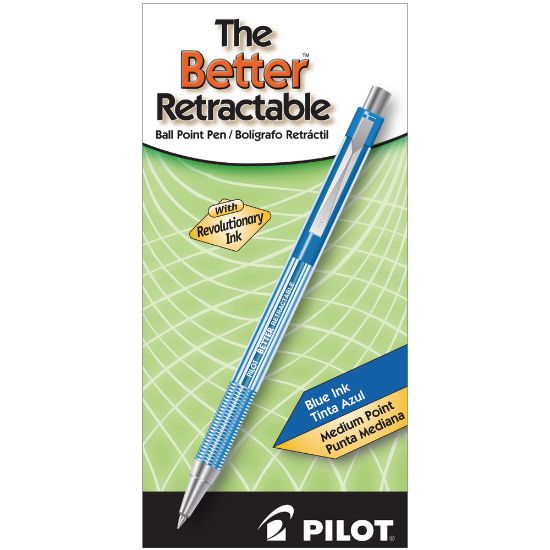 Picture of Pilot Better Retractable Ballpoint Pens, Medium Point, 1.0 mm, Translucent Blue Barrel, Blue Ink, Pack Of 12