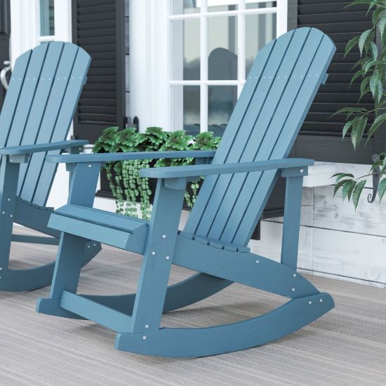 Picture of Flash Furniture Savannah All-Weather Adirondack Rocking Chair, Sea Foam