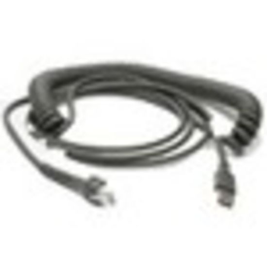 Picture of Zebra Cable - USB: Series A Connector, 15ft. (4.6m) Coiled - 15 ft USB Data Transfer Cable - First End: 1 x 4-pin USB Type A - Male - Second End: 1 x 4-pin USB Type A - Male