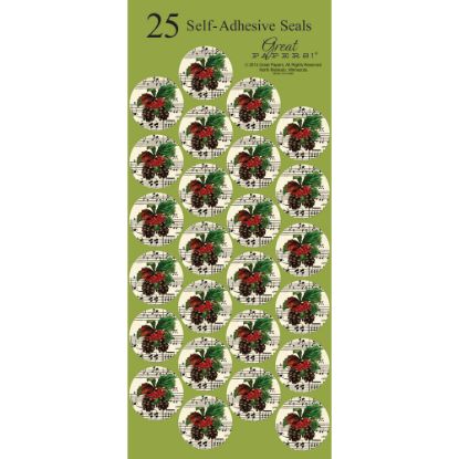 Picture of Great Papers! Holiday Seals, 1in, Brown/Green/Red, Pinecone Garland, Pack Of 50