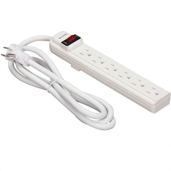 Picture of Belkin 6 Outlet Power Strip - 5 foot cord - White - 6 x AC Power - 5 ft Cord - 24 A Current - 125 V AC Voltage - 1875 W