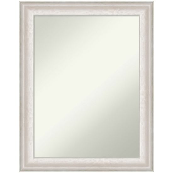 Picture of Amanti Art Non-Beveled Rectangle Framed Bathroom Wall Mirror, 28-1/2in x 22-1/2in, Trio White Wash Silver