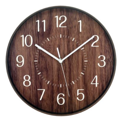 Picture of Realspace Round Wall Clock, 12in, Woodgrain