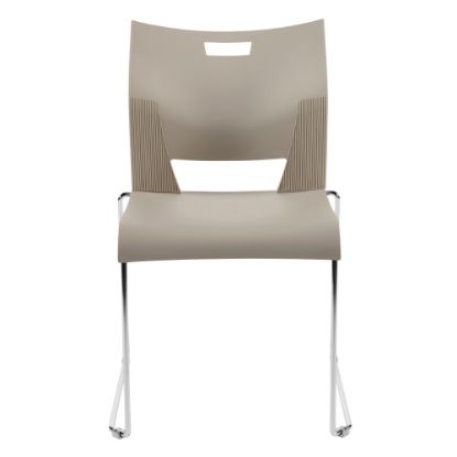 Picture of Global Duet Stacking Chairs, Armless, 32 1/4inH x 20 1/2inW x 22 1/2inD, Latte Beige, Pack Of 4