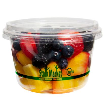 Picture of Stalk Market Compostable PLA Round Food Containers, 16 Oz, Clear, Pack of 600