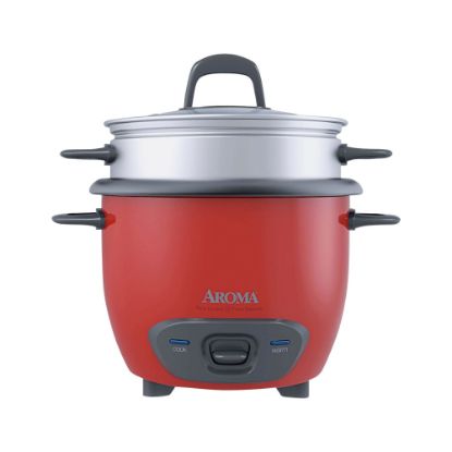 Picture of Aroma 6-Cup Pot-Style Rice Cooker, Red