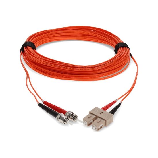 Picture of AddOn 15m SC to ST OM1 Orange Patch Cable - Patch cable - SC/UPC multi-mode (M) to ST/UPC multi-mode (M) - 15 m - fiber optic - duplex - 62.5 / 125 micron - OM1 - halogen-free - orange