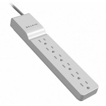 Picture of Belkin 6-Outlet Home and Office Surge Protector - 4 foot cord - Black - 720 Joule - 6 x NEMA 5-15R - 1875 VA - 720 J - 125 V AC Input - 125 V AC Output