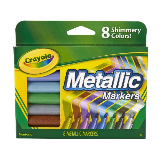 Picture of Crayola Metallic Markers, Bullet Point, Assorted Colors, Pack Of 8