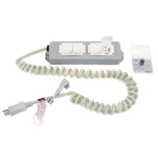 Picture of Ergotron 4-Outlets Medical Grade Power Strip - NEMA 5-15P - 4 NEMA 5-15R Hospital Grade - 8ft