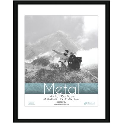 Picture of Timeless Frames Metal Picture Frame, 14in x 18in With Mat, Black