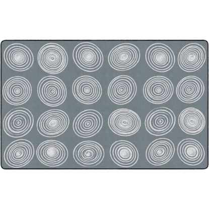 Picture of Flagship Carpets Circles Rug, Rectangle, 7ft 6in x 12ft, Gray/White