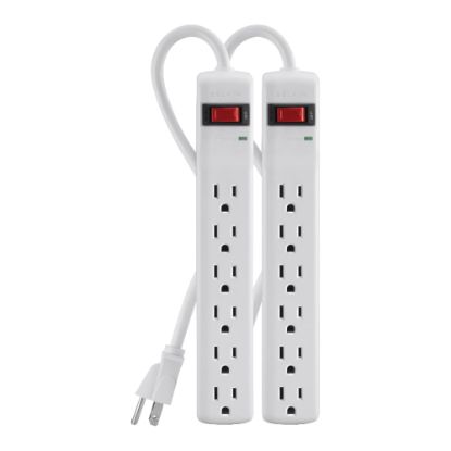 Picture of Belkin 6 Outlet Home and Office Surge Protector with 2ft Power Cord - 200 Joules - 6 x AC Power - 2 ft