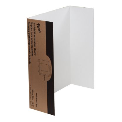 Picture of Pacon 80% Recycled Single-Walled Tri-Fold Presentation Boards, 48in x 36in, White, Carton Of 4