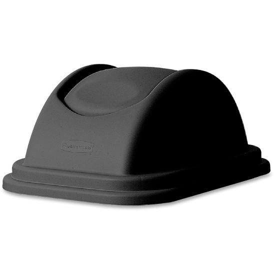 Picture of Rubbermaid Commercial Large Wastebasket Lid - Dome - Plastic - 1 Each - Black