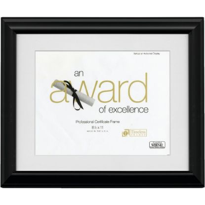 Picture of Timeless Frames Addison Award Picture Frame, 11in x 14in With Mat, Black