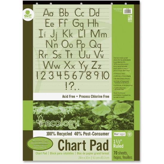 Picture of Ecology Chart Pad, 1 1/2in Ruled, 24in x 32in, Pad Of 70 Sheets