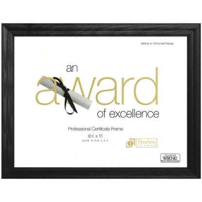 Picture of Timeless Frames Rounded Ash Award Frame, 8 1/2in x 11in, Black