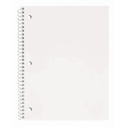 Picture of Just Basics Poly Spiral Notebook, 8in x 10-1/2in, 1 Subject, College Ruled, 70 Sheets, White