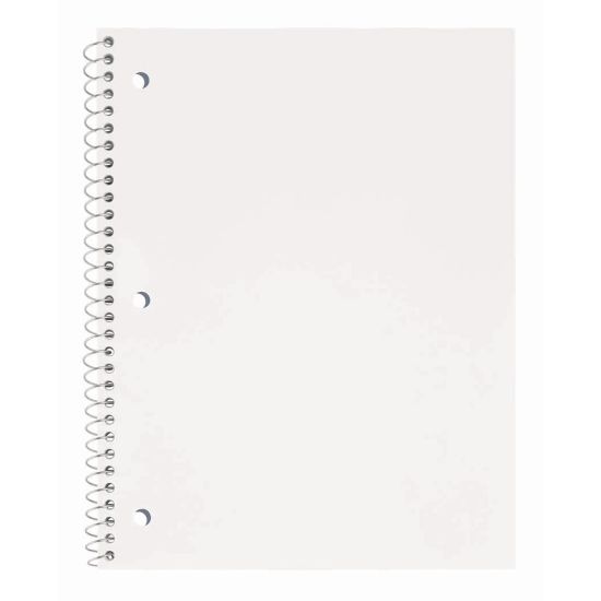 Picture of Just Basics Poly Spiral Notebook, 8in x 10-1/2in, 1 Subject, College Ruled, 70 Sheets, White