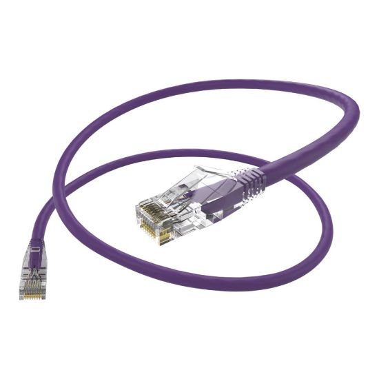 Picture of Unirise UNC Group Clearfit - Patch cable - RJ-45 (M) to RJ-45 (M) - 10 ft - CAT 6 - snagless - purple