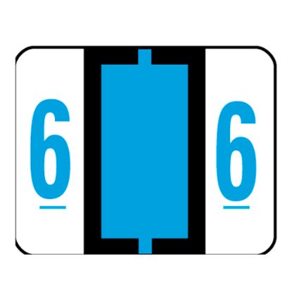 Picture of Smead BCCRN Bar-Style Permanent Numerical Labels, 6, Blue, Roll Of 500