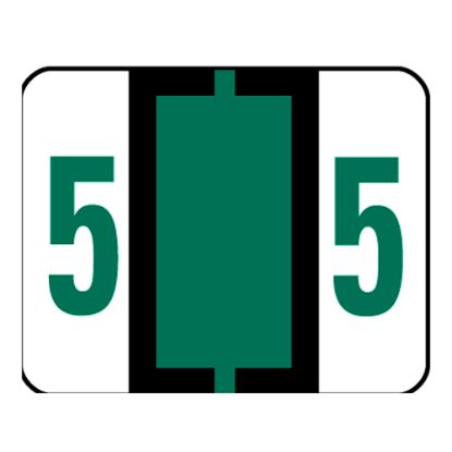 Picture of Smead BCCRN Bar-Style Permanent Numerical Labels, 5, Dark Green, Roll Of 500