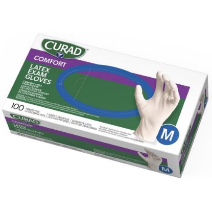 Picture of Curad Powder-Free Latex Exam Gloves, Medium, Box Of 100 Gloves