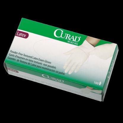 Picture of Curad Powder-Free Latex Exam Gloves, Small, Box Of 100