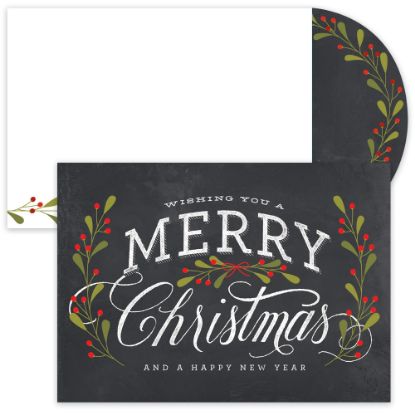 Picture of Great Papers! Holiday Greeting Cards With Envelopes, 7 7/8in x 5 5/8in, Merry Christmas Chalkboard, Pack Of 16