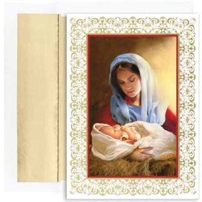 Picture of Great Papers! Holiday Greeting Cards With Envelopes, 7 7/8in x 5 5/8in, Madonna And Child, Pack Of 16