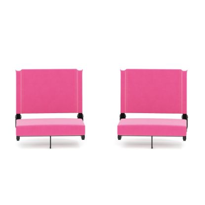 Picture of Flash Furniture Grandstand Comfort Seats, Pink/Black, Set Of 2 Seats