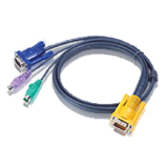 Picture of ATEN PS/2 KVM Cable - mini-DIN (PS/2) Male, HD-15 Male Video - SPHD-15 Male - 3.94ft