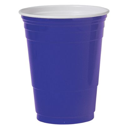 Picture of Solo Cup Plastic Party Cups, 16 Oz, Blue, Box Of 50 Cups