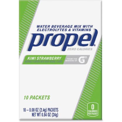 Picture of Propel Water Beverage Mix Packets with Electrolytes and Vitamins - Powder - Kiwi Strawberry Flavor - 0.08 oz - 120 / Carton